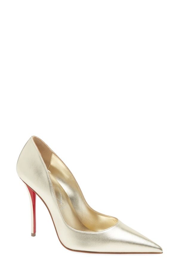 クリスチャン・ルブタン レディース シューズ パンプス Christian Louboutin Miss Z Pointed Toe Pump G306 Platine Lin Platine