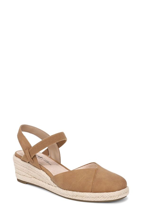 ライフストライド レディース シューズ サンダル プラットフォーム LifeStride Pilar Slingback Espadrille Platform Wedge Sandal Tan タン