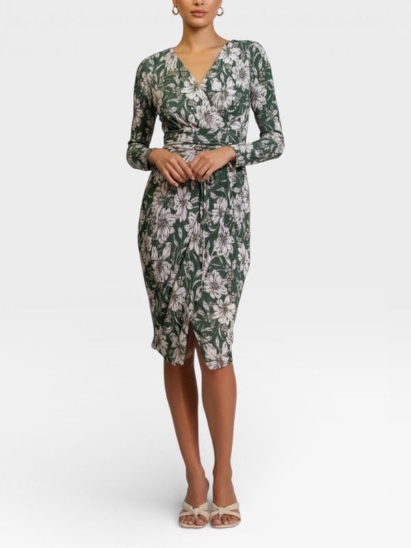 レイチェル ロイ レディース トップス ワンピース プリント ミディ RACHEL Roy Printed Sylvia Wrap Midi Dresspruce Bloom