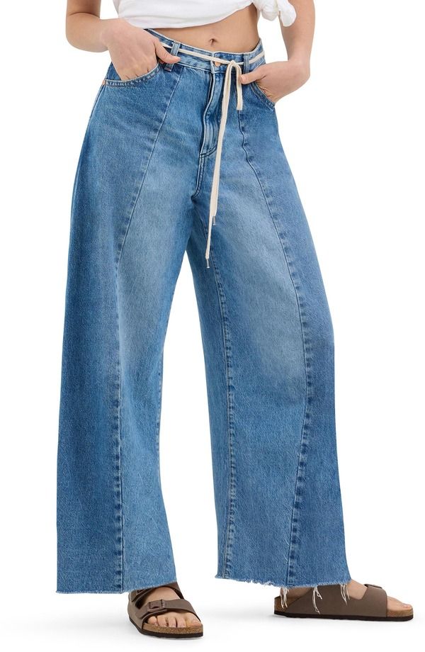 ラングラー レディース ボトムス デニムパンツ ハイウエスト ジーンズ Wrangler Cowboy Frayed High Waist Barrel Jeans Together Again
