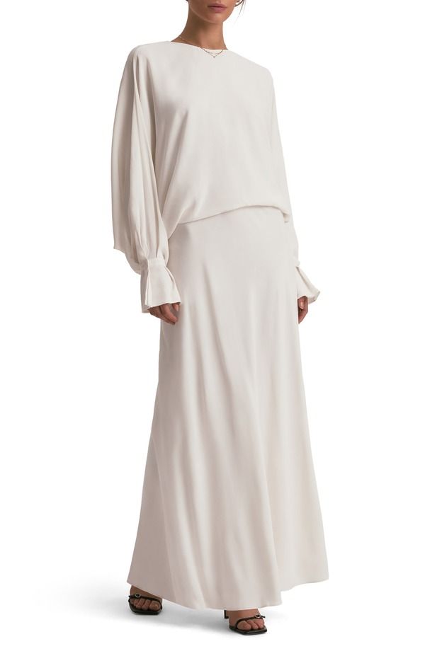 フェイバリット ドーター レディース トップス ワンピース マキシ Favorite Daughter Making Me Blush Long Sleeve Maxi Dress Ivory アイボ