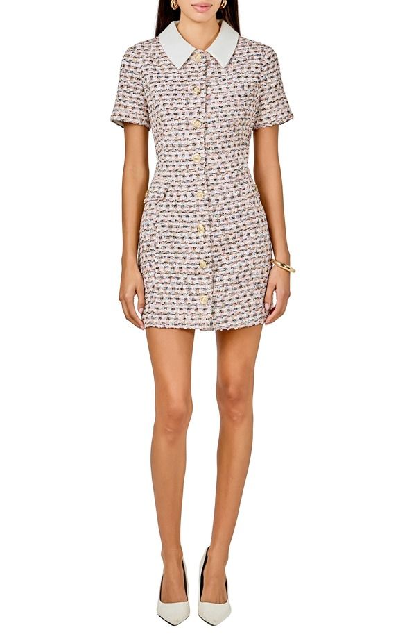 エンドレスローズ レディース トップス ワンピース ミニ ツイード Endless Rose Tweed Minidress Pink Multi ピンク