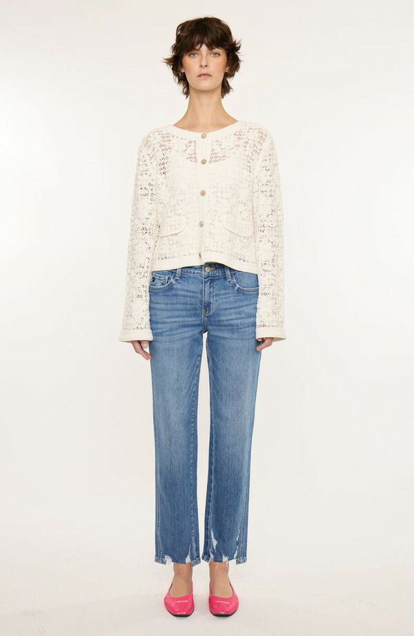 カンクン レディース ボトムス カジュアルパンツ ジーンズ KanCan Ivorie Mid Rise Crop Straight Jeans Medium Wash 18,346円