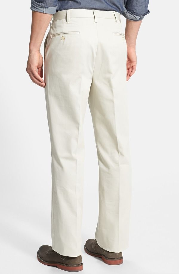 ベール メンズ ボトムス カジュアルパンツ コットン Berle Flat Front Classic Fit Cotton Dress Pantstone ストーン