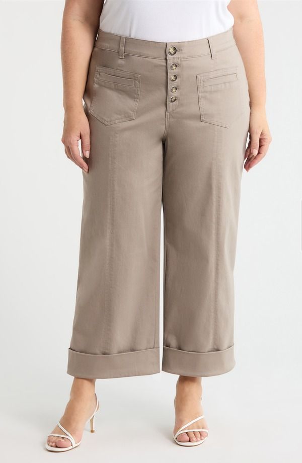 ウィットウィズダム レディース ボトムス レギンス ワイドレッグ パンツ Wit Wisdom Skyrisexposed Button Cuffed Wide Leg Twill Pants Moo 15,961円