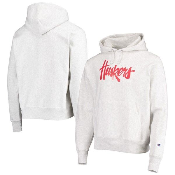 チャンピオン メンズ アウター パーカー・スウェット ロゴ Mens Champion Heathered Gray Nebraska Huskers Team Vault Logo Reverse