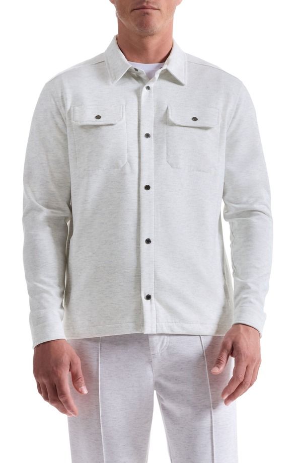 ブガッチ メンズ アウター ジャケット・ブルゾン シャツ Bugatchi Heathered Kint SnapUp Shirt Jacket Chalk チョーク 46,080円