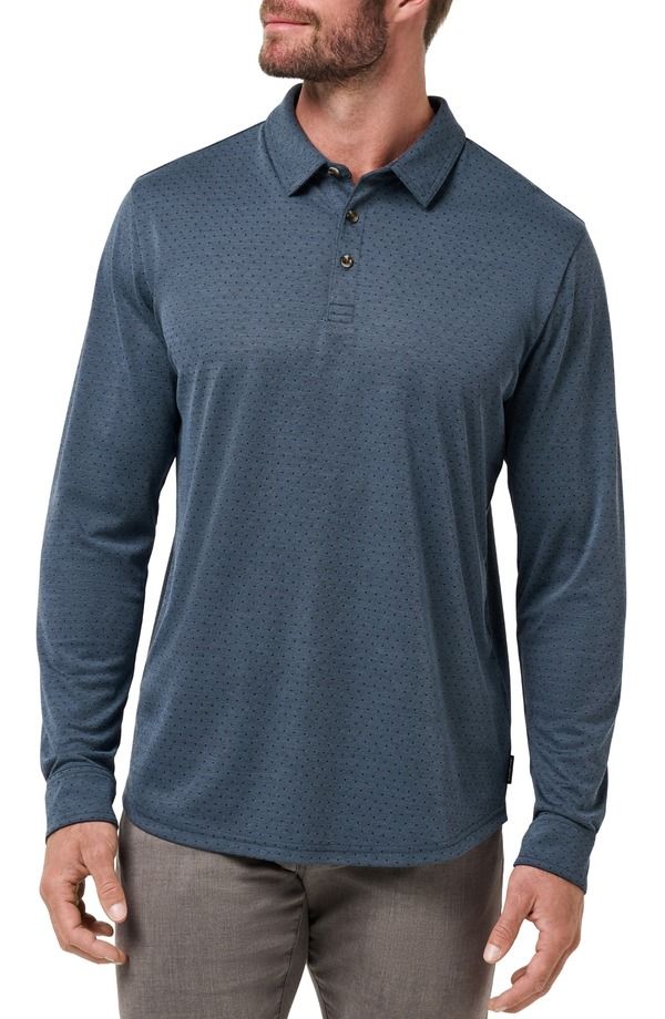 トラビスマヒュー メンズ トップス ポロシャツ TravisMathew Handsome Town Long Sleeve Polo Navy ネイビー