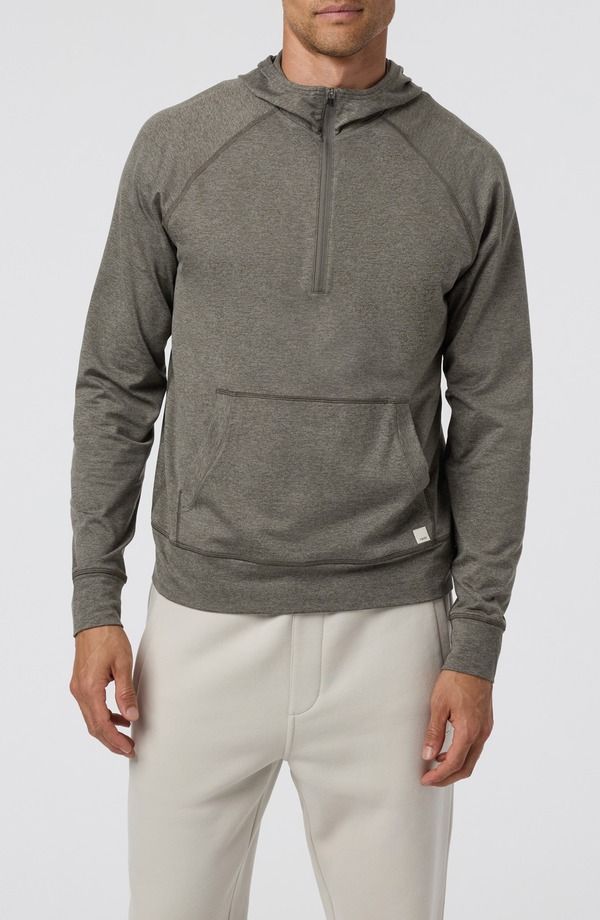 ビュオーリ メンズ アウター パーカー・スウェット ハーフジップ Vuori Ponto Performance Half Zip Hoodie Warm Grey Heather グレー