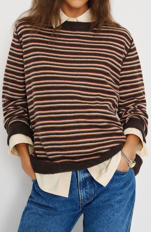 リフォーメーション レディース アウター パーカー・スウェット セーター Reformation Stripe Cashmere Sweater Compost Multi Stripe マルチカラー