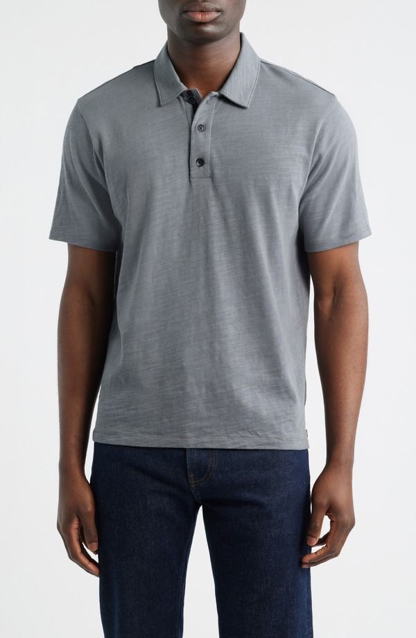 ラグアンドボーン メンズ トップス ポロシャツ コットン rag bone Classic Flame Cotton Polo Sugar Grey グレー