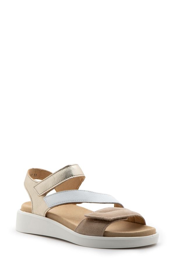アラ レディース シューズ ヒール サンダル ara Marina Wedge Sandal Sand White Platinum ホワイト