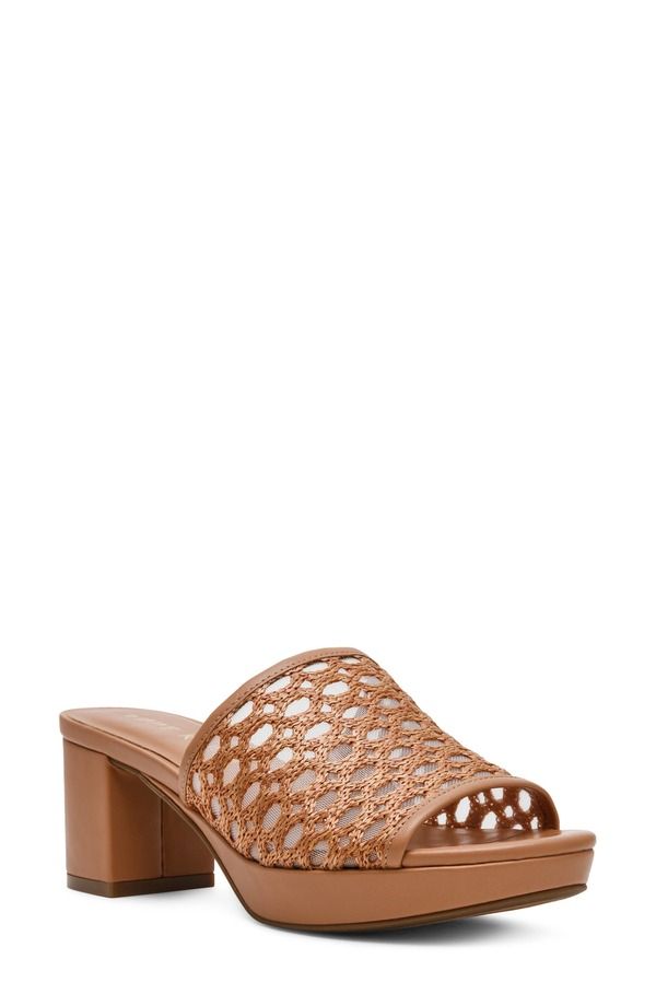アンクライン レディース シューズ ヒール プラットフォーム サンダル Anne Klein Paros Platform Sandal Brown ブラウン