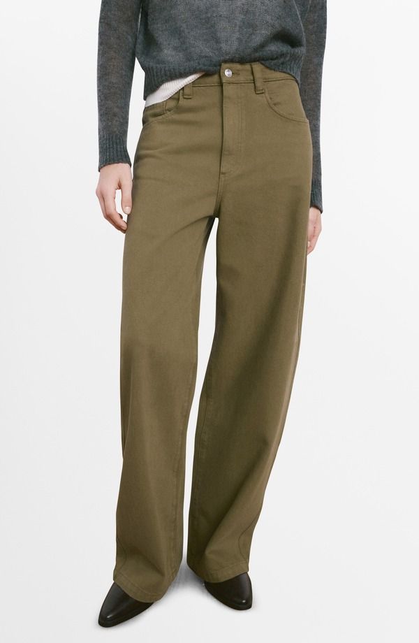 マンゴ レディース ボトムス デニムパンツ ジーンズ MANGO Mid Rise Balloon Jeans Khaki Green グリーン