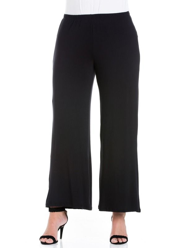 24 セブンコンフォート レディース ボトムス レギンス フレア パンツ 24seven Comfort Apparelastic Waist Flared Leg Palazzo Pants Bla