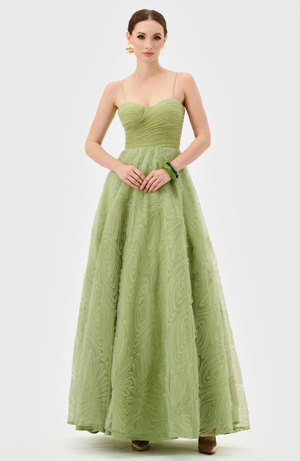バリアーノ レディース トップス ワンピース チュール Bariano Isadora Tulle Ball Gown Pistachio Green グリーン