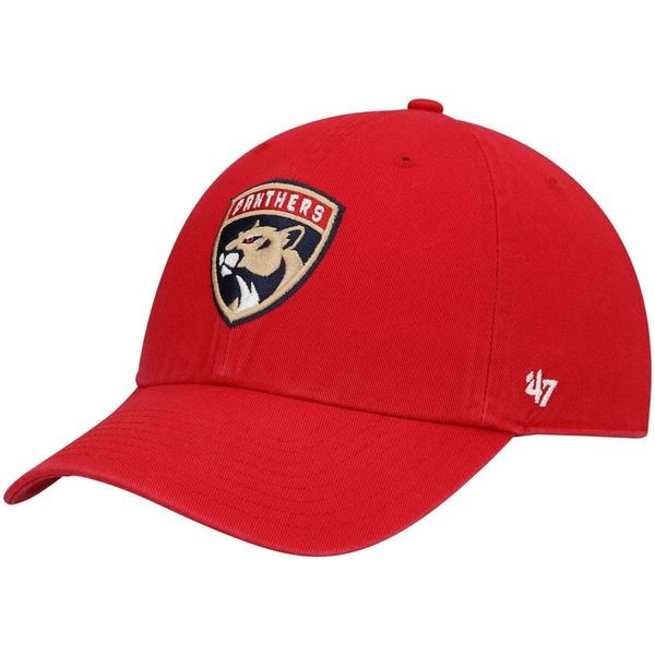 フォーティーセブン メンズ アクセサリー 帽子 ロゴ Mens 47 Red Florida Panthers Logo Clean Up Adjustable Hat Red レッド
