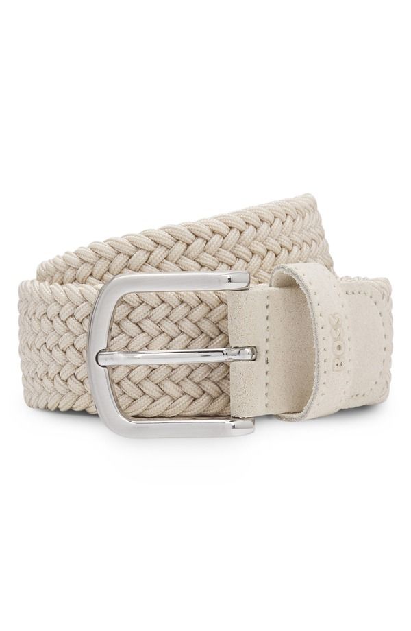 ボス メンズ アクセサリー ベルト BOSSash Woven Elastic Belt Open Beige ベージュ 22,896円