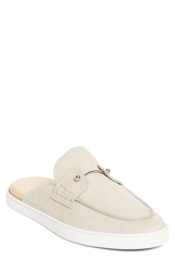 クリスチャン・ルブタン メンズ シューズ スリッポン・ローファー Christian Louboutin Chanme Pierced Loafer Mule Beige ベージュ 147,400円