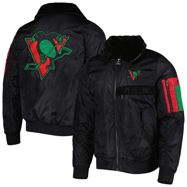 スターター メンズ アウター ジャケット・ブルゾン Menstarter x Ty Mopkins Black Pittsburgh Penguins Black History Month Vars