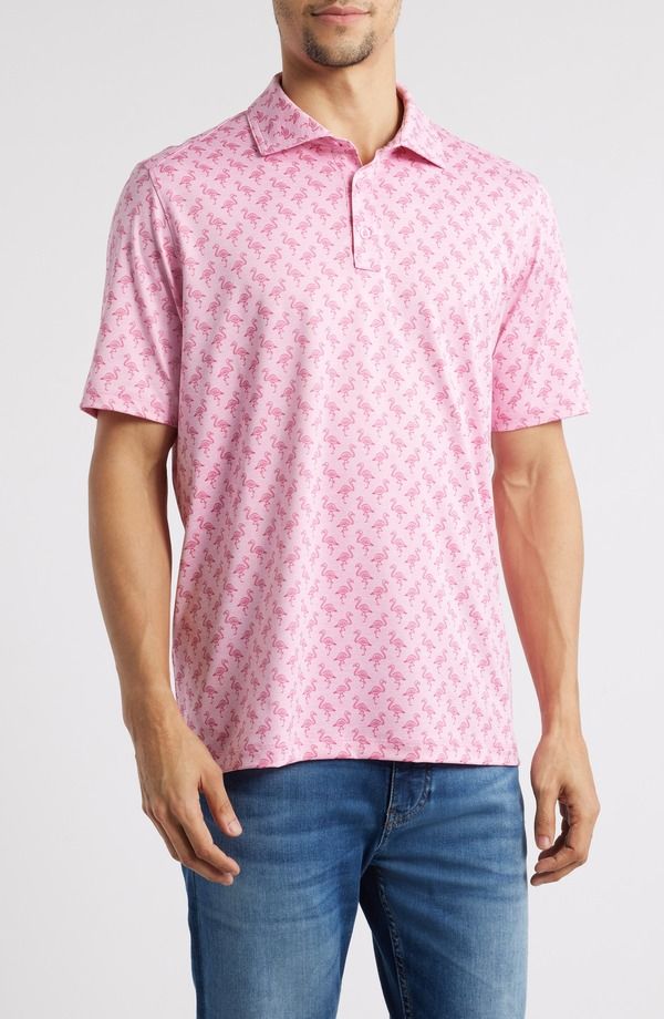 ジョンストンアンドマーフィー メンズ トップス ポロシャツ Johnston Murphy XC4 Cool Degree Performance Golf Polo FlamingoPink ピンク