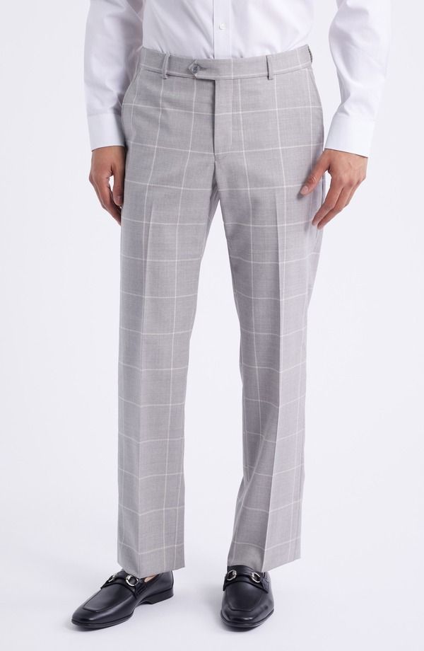 ベール メンズ ボトムス カジュアルパンツ ウール Berle Flat Front Stretch Wool Dress Pants Pearl パール