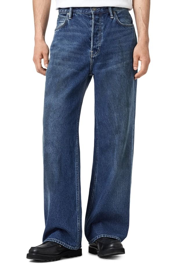 オールセインツ メンズ ボトムス デニムパンツ ストレート ジーンズ AllSaints Lenny Straight Leg Jeans Vintage Indigo インディゴ