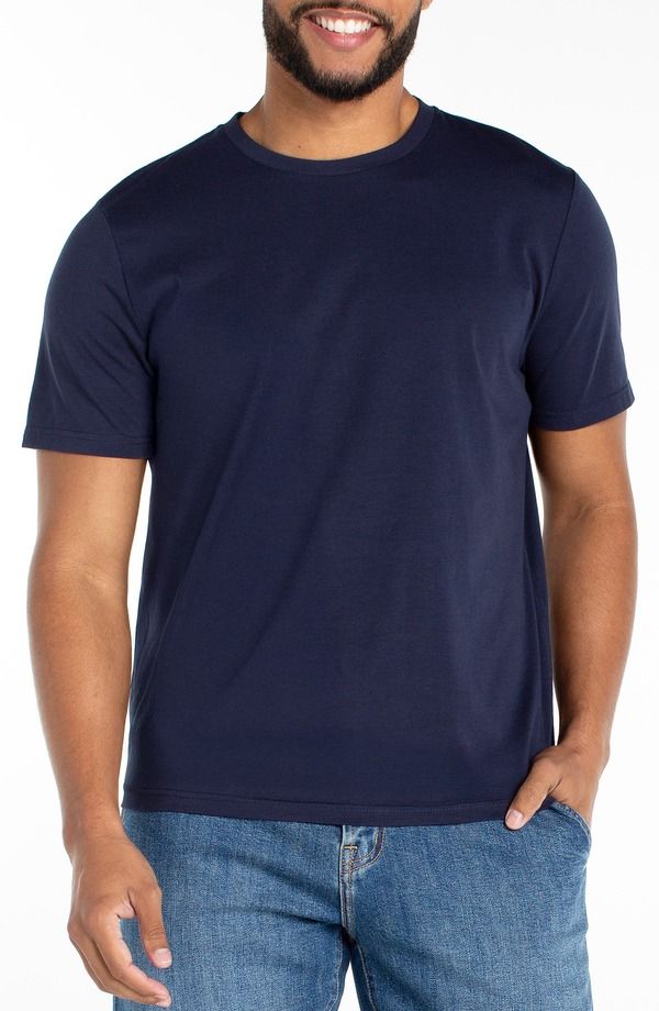 リヴァプール ロサンゼルス メンズ トップス Tシャツ クルーネック コットン Liverpoolos Angeles Cotton Blend Crewneck TShirt Navy ネイビー