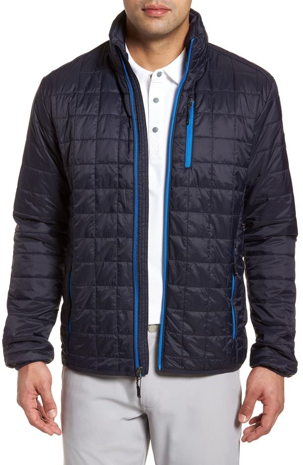 L 定価2.5万 CUTTER&BUCK 圧着加工 中綿ジャケット ブルゾン 紺 カッターアンドバック メンズ アウター ジャケット・ブルゾン Cutter