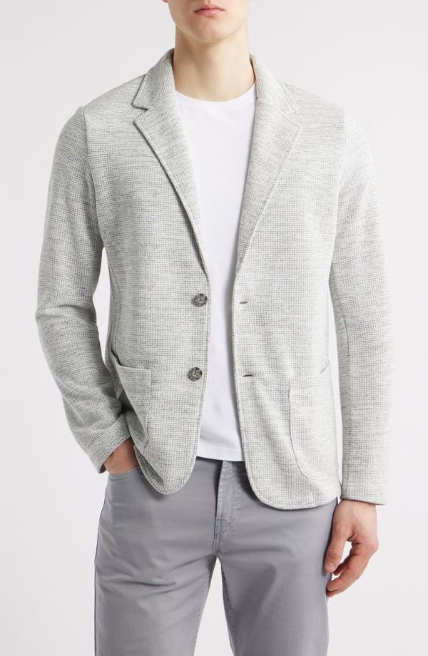 ロバートバラケット メンズ アウター ジャケット・ブルゾン コート ニット Robert Barakett Sudbury Textured Knit Sport Coat Light Grey グレ