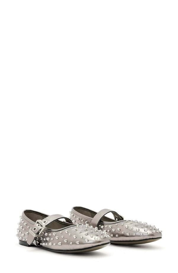 オールセインツ レディース シューズ パンプス AllSaints Holly Studded Ballet Flat Gunmetal Grey グレー