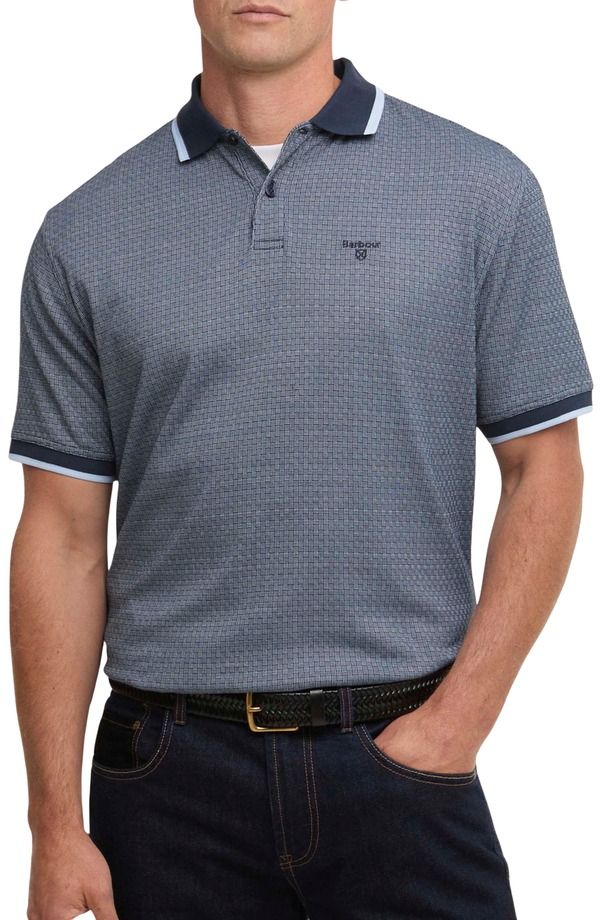 バブアー メンズ トップス ポロシャツ Barbour Texture Polo Navy ネイビー