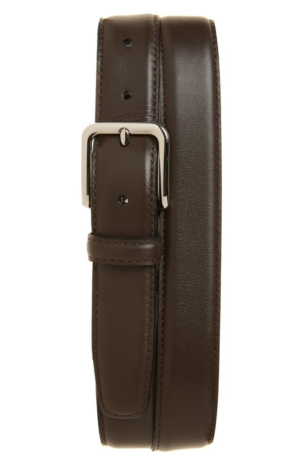 ヴィンス メンズ アクセサリー ベルト レザー Vince Topstitch Leather Belt Cacao Brown ブラウン