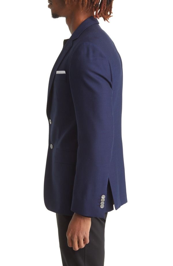 ボス メンズ アウター ジャケット・ブルゾン スリムフィット ウール コート BOSS Hutson Slim Fit Navy Wool Sport Coat Nvy ネイビー