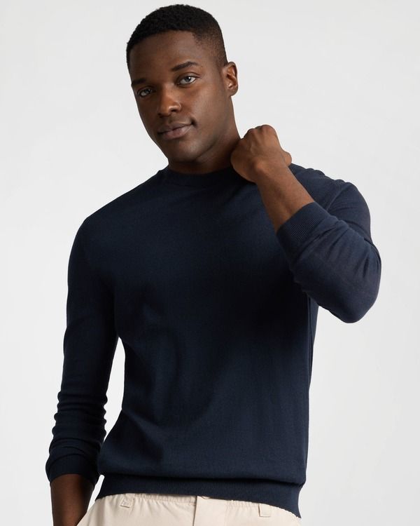 オニア メンズ アウター パーカー・スウェット クルーネック セーター コットン ニット Onia Fine Cotton Knit Long Sleeve Crewneck Sweater Midn