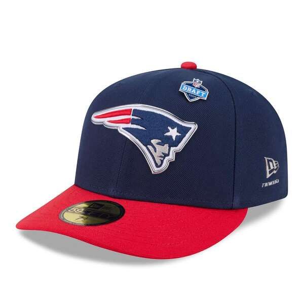 ニューエラ メンズ アクセサリー 帽子 Mens New Era NavyRed New England Patriots 2026 NFL Draft PreCurved 59FIFTY Fitte