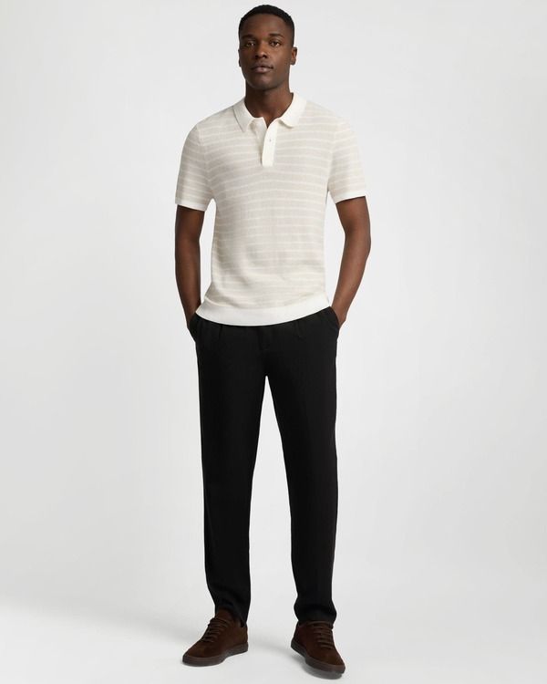 オニア メンズ トップス ポロシャツ Tシャツ コットン ニット Onia Cotton Textured Knit Polo Tee StoneEgret ストーン
