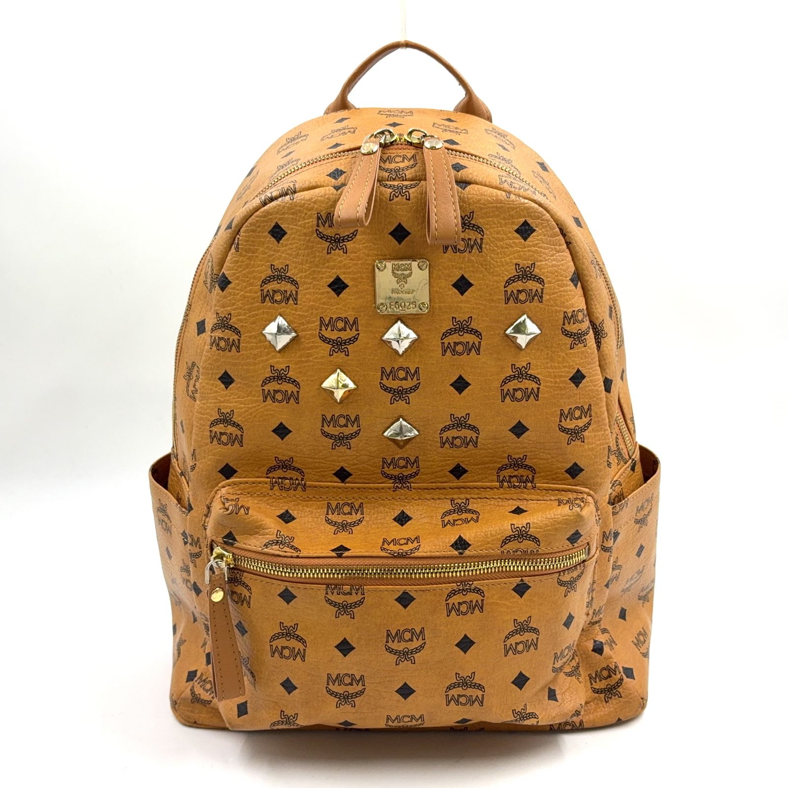 1円～☆MCM ロゴグラム スタッズ リュックサック バックパック 