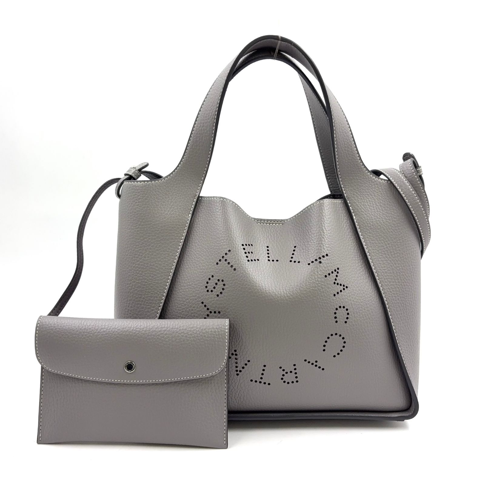 新着】Stella McCartney パンチングサークルロゴ ショルダー レザー