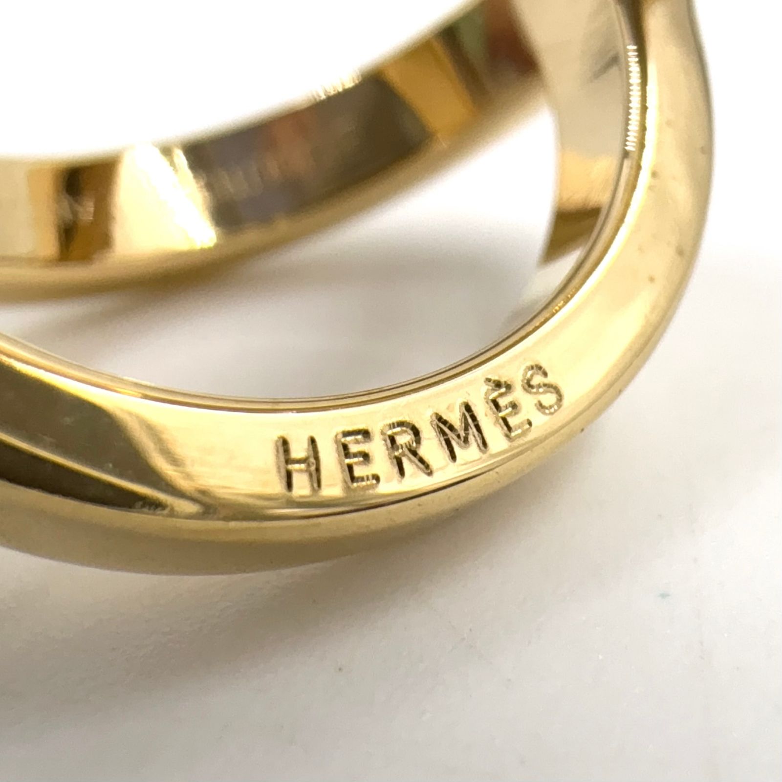 新着】HERMES コスモス メタル ゴールド スカーフリング - メルカリ