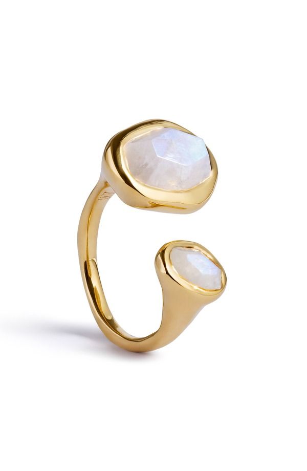 モニカヴィナダー レディース アクセサリー 指輪 Monica Vinader Odyssey Moonstone Open Ring 18K Gold Vermeil Moonstone ゴールド