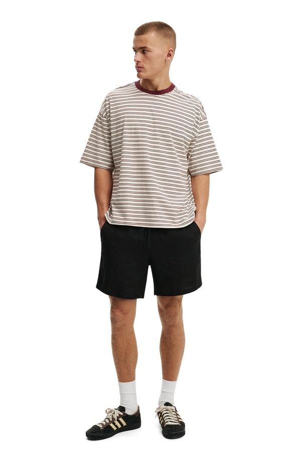 コットンオン メンズ トップス Tシャツ クロップド Cotton Mens Cropped FitShirtrue Burgundy Creampuff バーガンディ