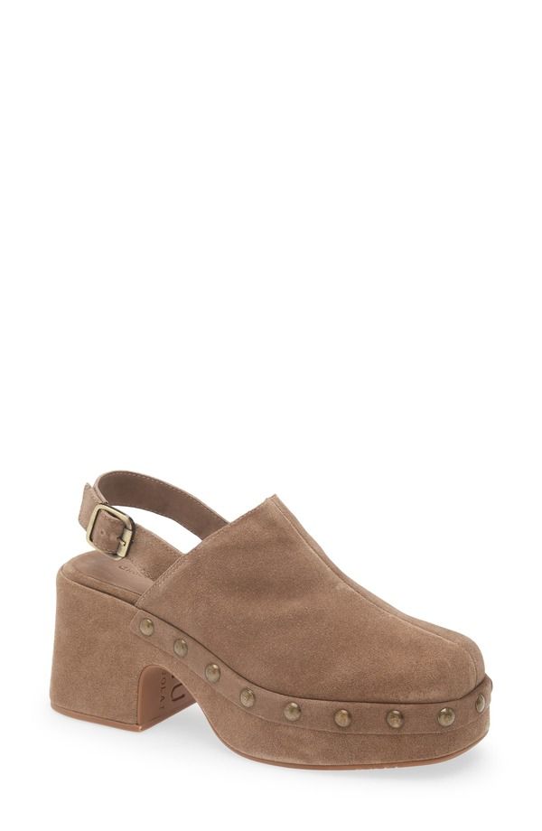 ショコラブルー レディース シューズ サンダル プラットフォーム Chocolat Blu Harley Slingback Platform Clog Toffee Suede