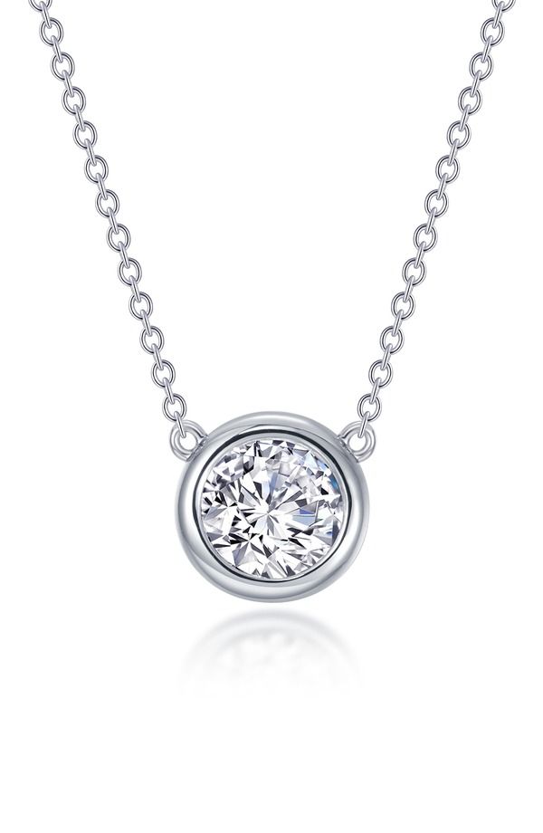 ラフォン レディース アクセサリー ネックレス・チョーカー・ペンダントトップ レース Lafonn Simulatediamond Solitaire Pendant Necklace White ホ