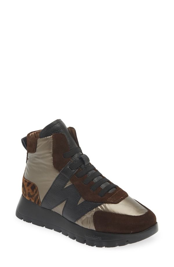 ワンダーズ レディース シューズ スニーカー Wonders Fashion HighTop Sneaker Brown Maroon Leo Combo マルーン