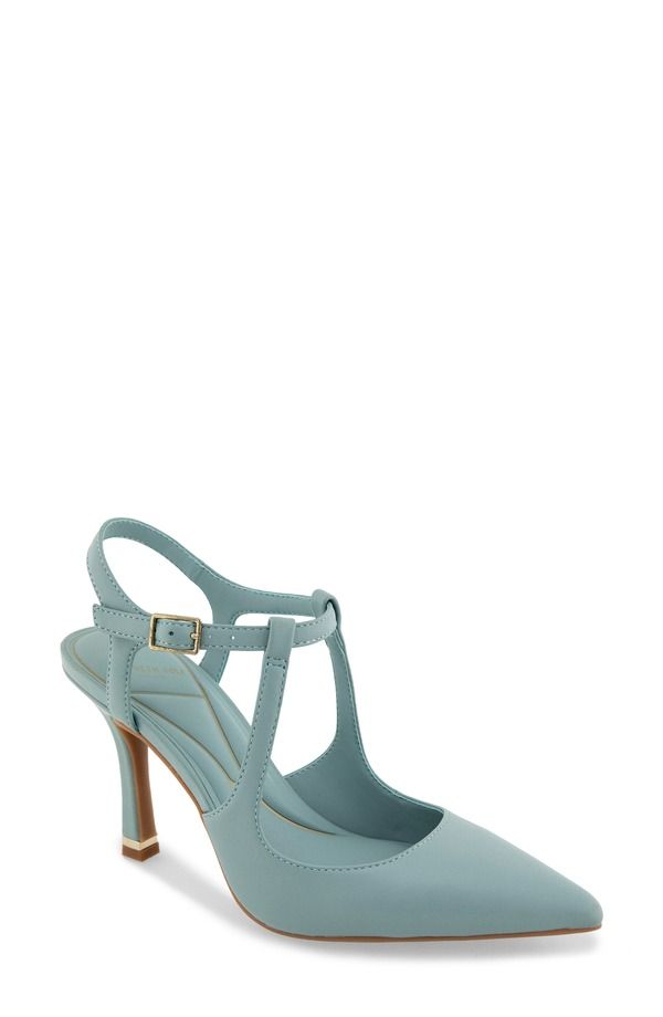 ケネスコール レディース シューズ パンプス アンクル Kenneth Cole Romi Ankle Strapointed Toe Pump Ice Blue Leather ブルー