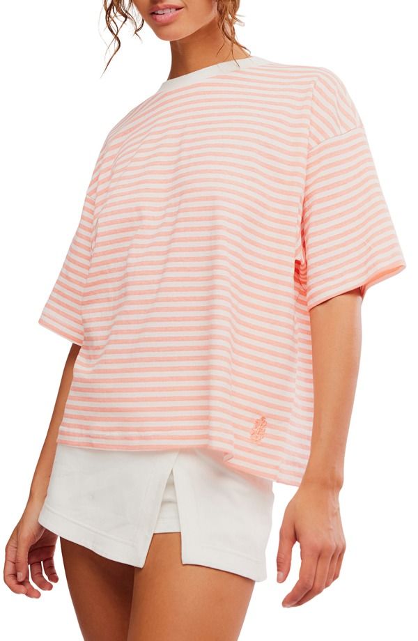 フリーピープル レディース トップス Tシャツ リラックスフィット コットン Free People FP Movement Stripe Relaxed Fit Cotton TShirt Cour