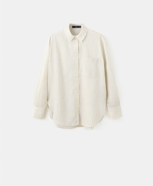 マンゴ レディース トップス シャツ MANGO Womens Pocket Lyocell Shirt Pastel Yellow イエロー