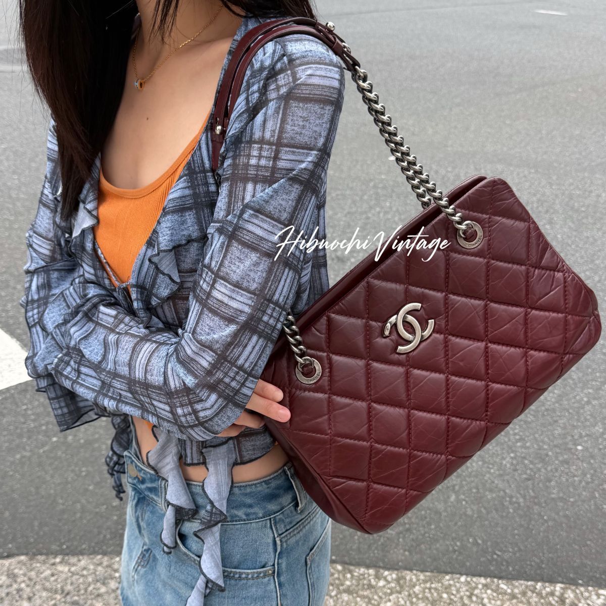 中古】CHANEL シャネル ココマーク マトラッセ チェーンショルダー