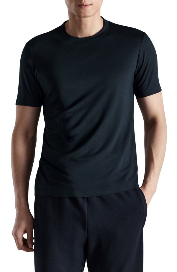 マンゴ メンズ トップス Tシャツ スリムフィット MANGO Slim Fit Comfort Stretch TShirt Navy ネイビー